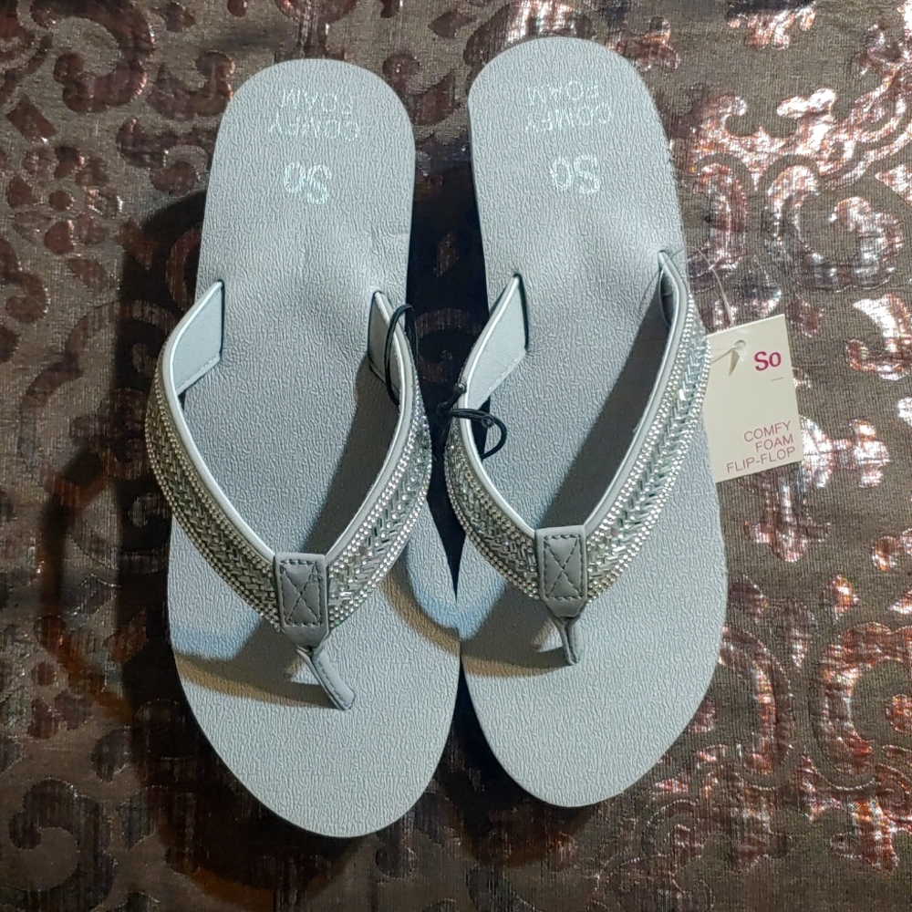 Brand new silver wedge sandals